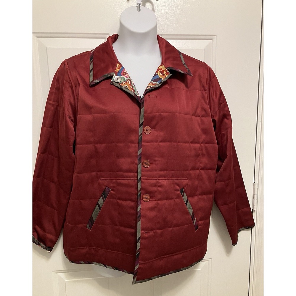 NWT‎ Koos of Course 1X Women's  Burgundy Red Art To Wear Reversible Jacket XL